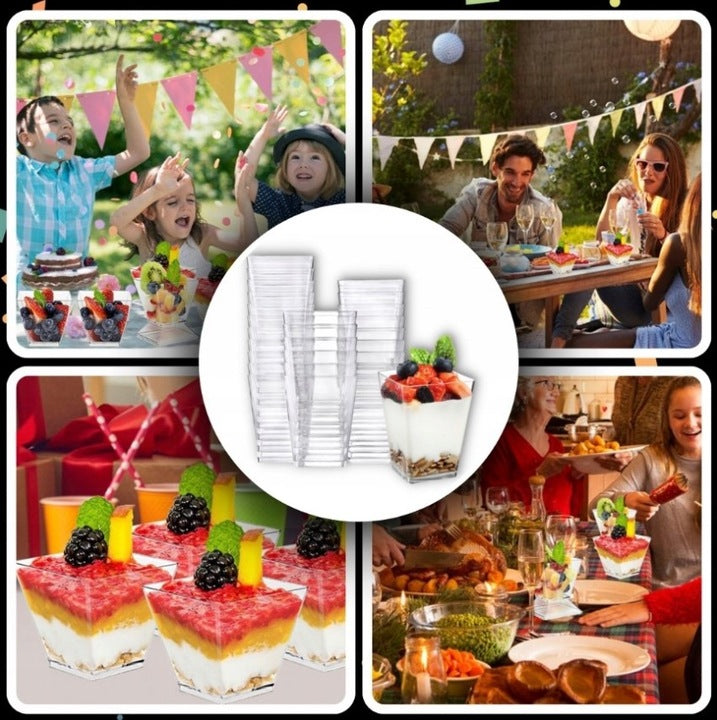 Pucharki do deserów 58ml 50szt + łyżeczki 50szt.