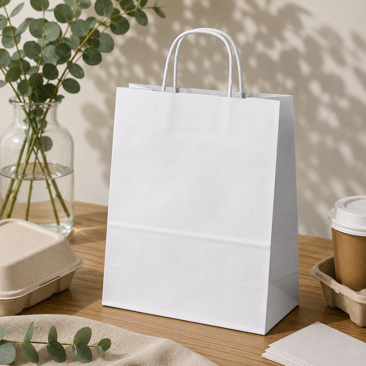Torba Papierowa z Uchwytem Skręcanym 240x100x320mm Brązowa