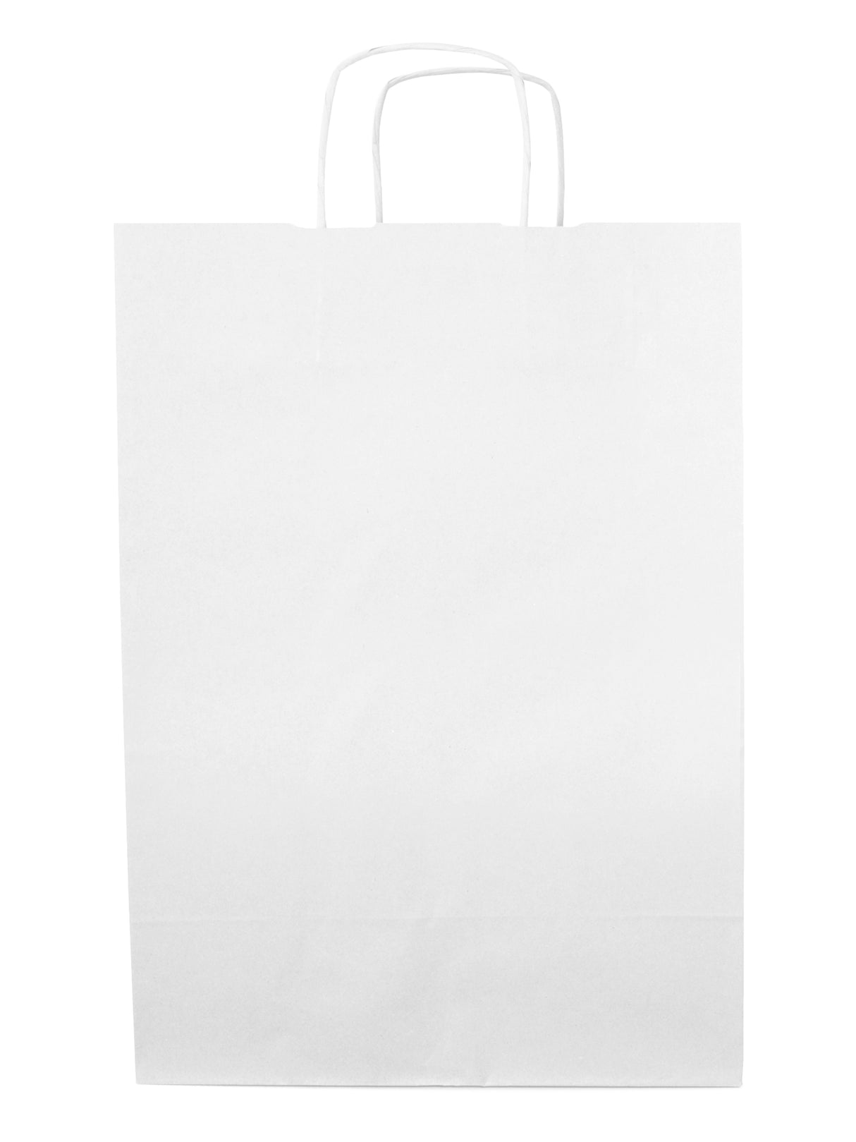 Torba papierowa z uchwytem skręcanym 300x120x400mm Biała Premium