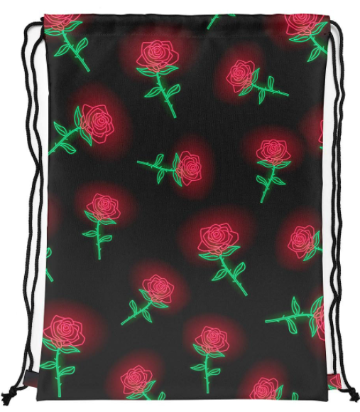 Plecak worek poliestrowy z nadrukiem Róże Neon