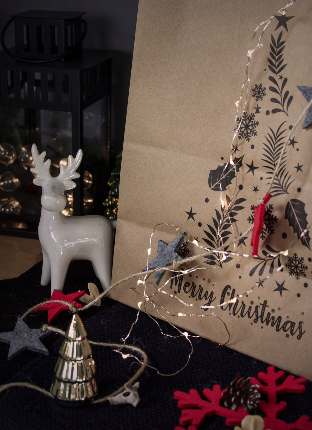 Torby świąteczne 300x170x340mm MERRY CHRISTMAS