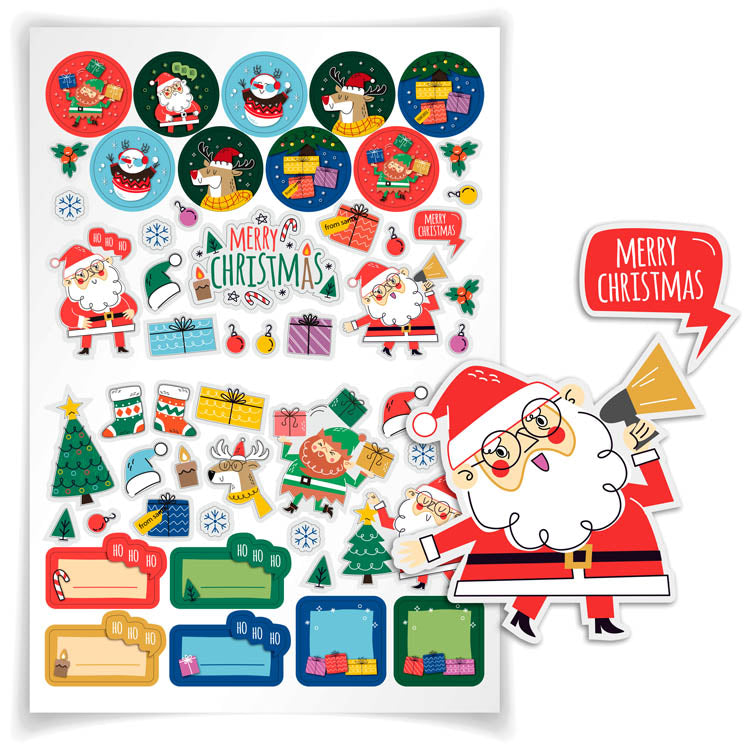 Naklejki świąteczne ozdobne Mikołaj