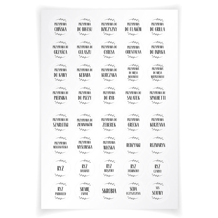 Naklejki na przyprawy Biały 200szt.