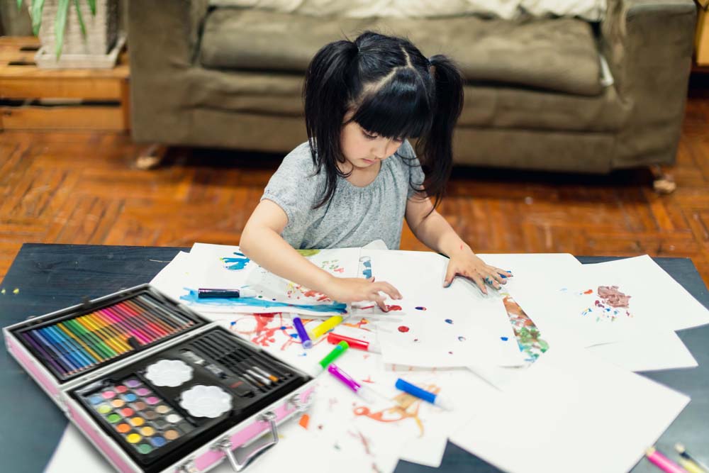 DUŻY Zestaw artystyczny Do Malowania RÓŻOWY