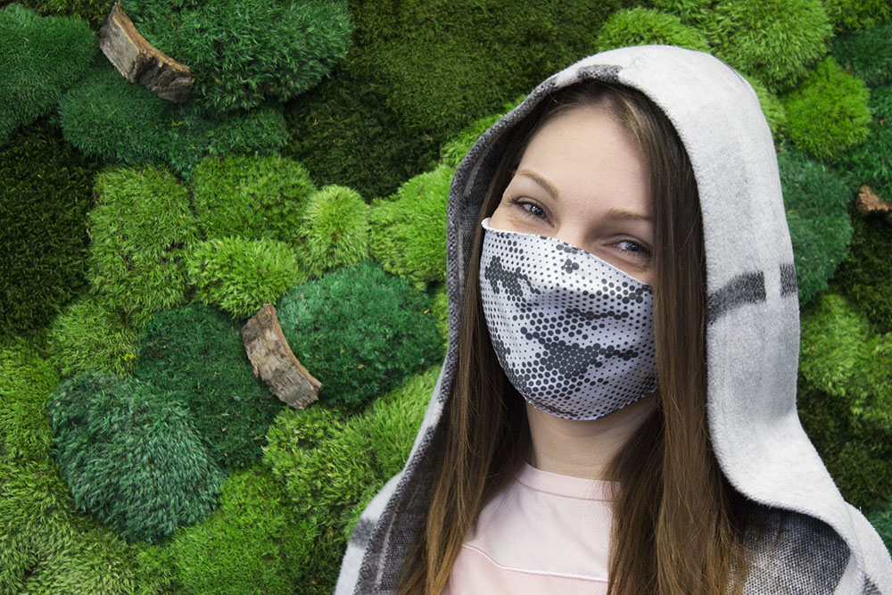 Maseczka z nadrukiem - SKÓRA WĘŻA SZARA