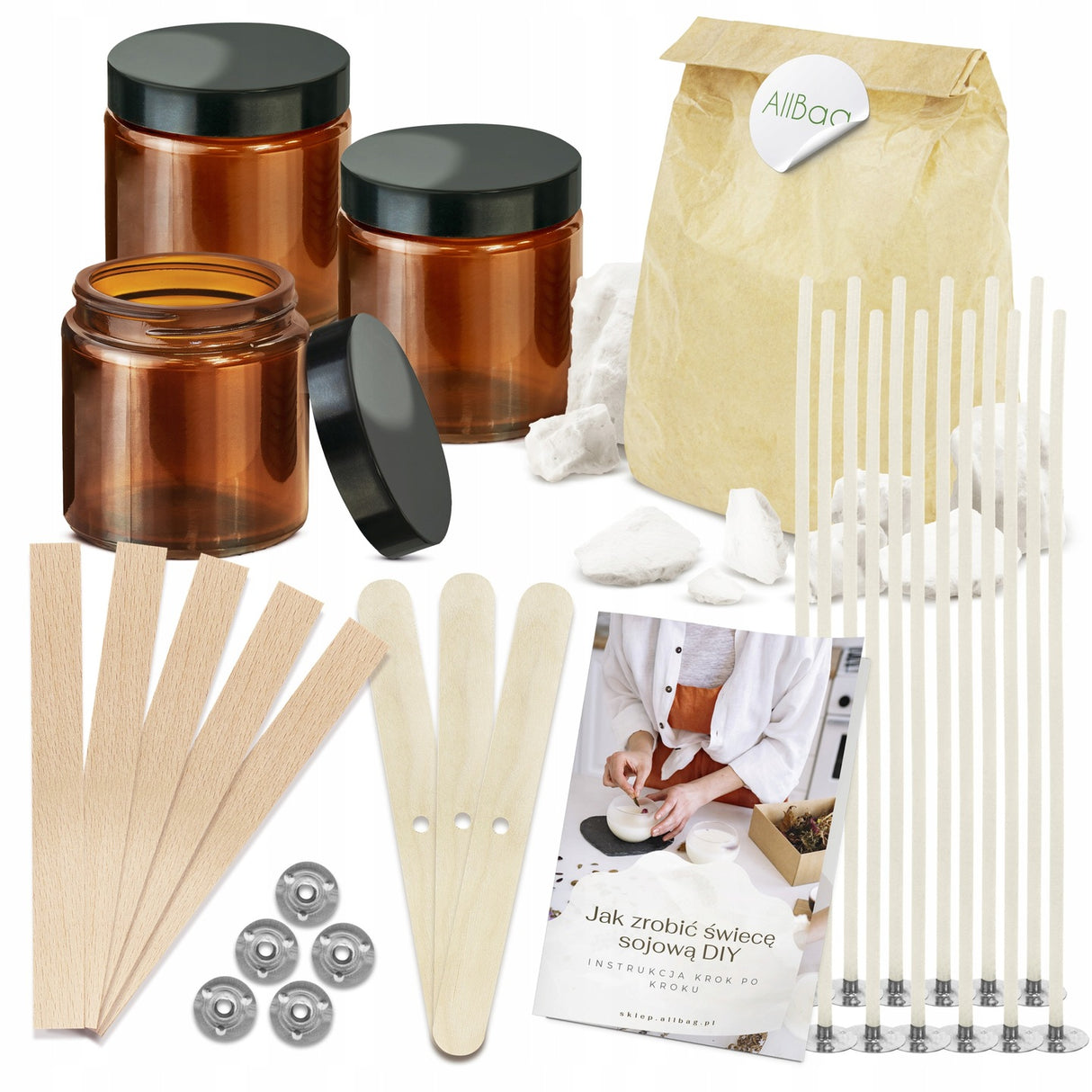 Zestaw do robienia świec DIY Wosk Knoty