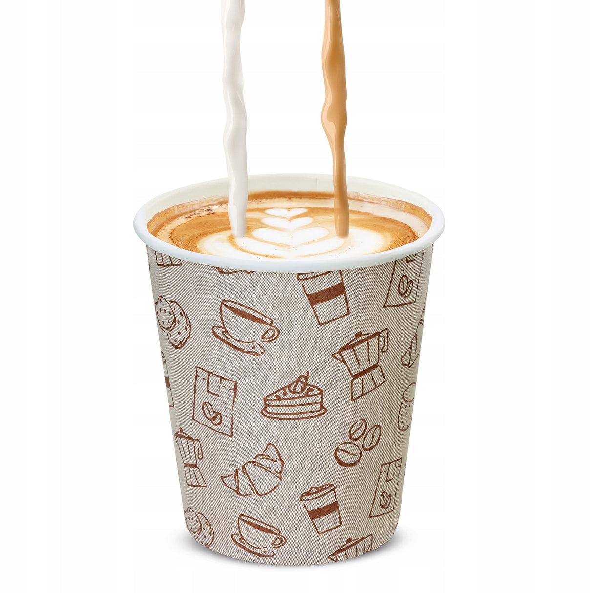 Kubeczki papierowe zestaw ABSTRAKCJA 250ml 100szt.