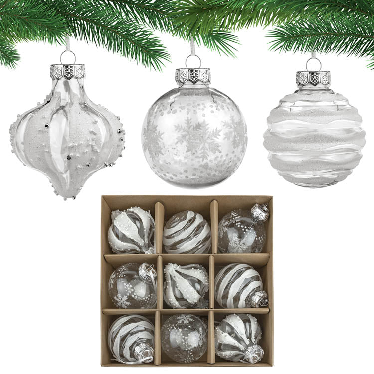 Bombki choinkowe Białe 9szt.