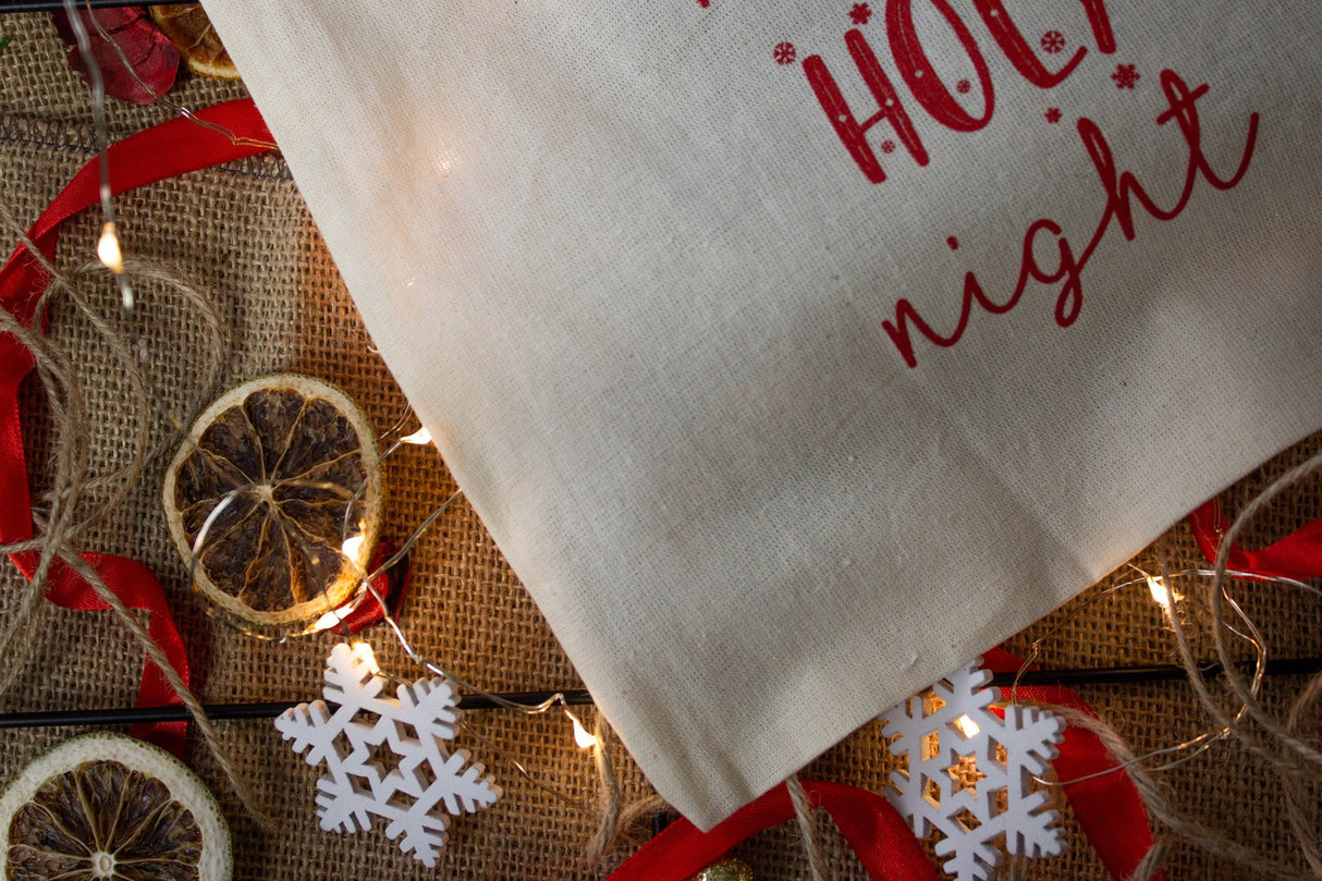 Woreczek bawełniany 25x40 cm Ecru Silent Night Holy