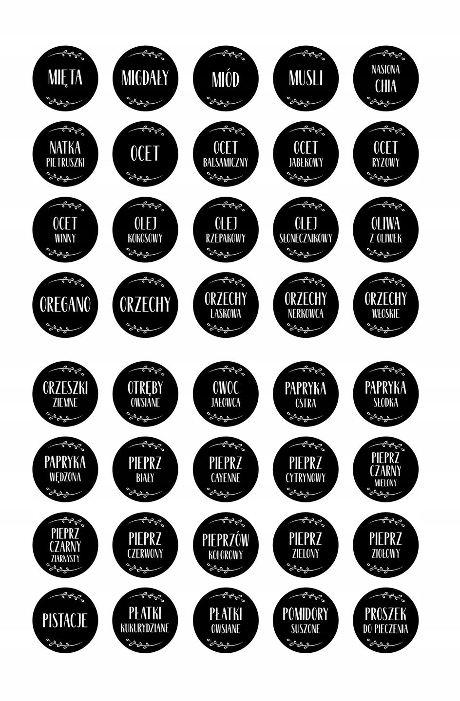 Naklejki na przyprawy 200szt.
