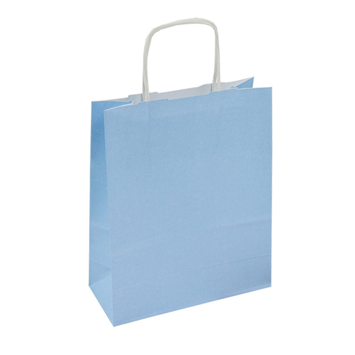 Torba papierowa z uchwytem skręcanym 180x80x225mm Niebieska pastelowa
