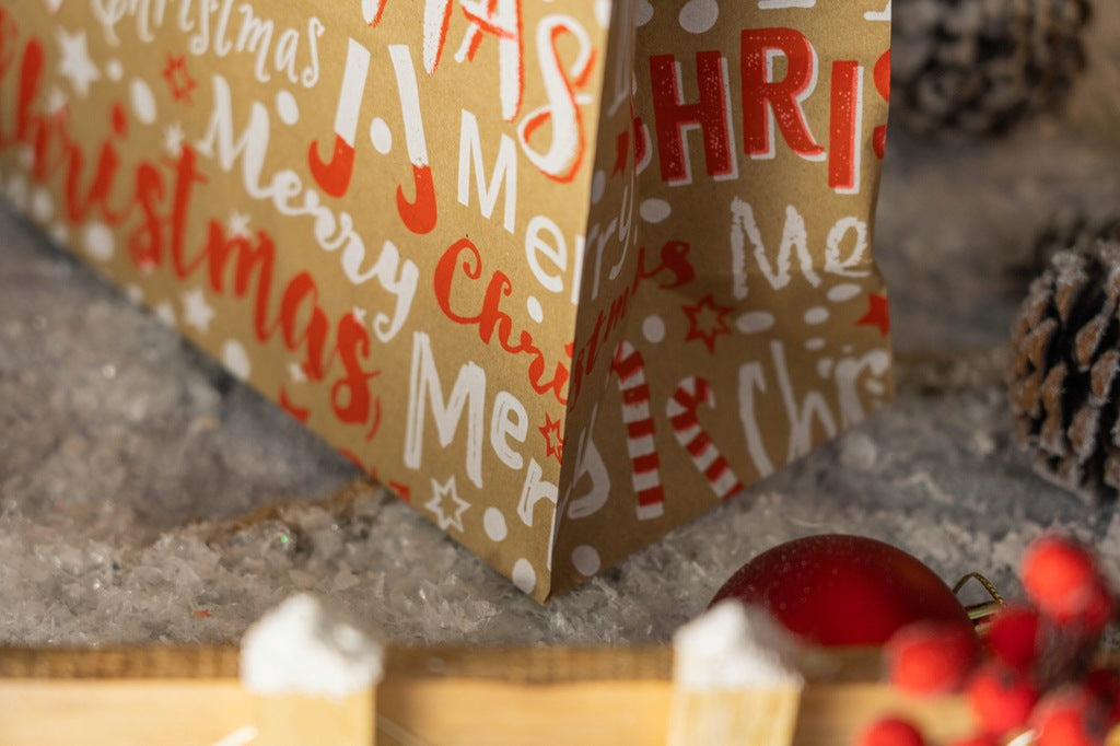 Torba papierowa świąteczna 240x100x320mm Merry Christmas 10szt.