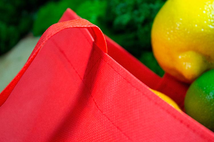 Torba polipropylenowa czerwona 360x420mm Uchwyt: 70cm