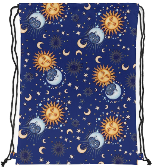 Plecak worek poliestrowy z nadrukiem Sun and moon Granatowy