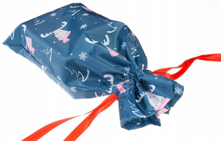 Woreczek poliestrowy 20x35cm Renifer biały