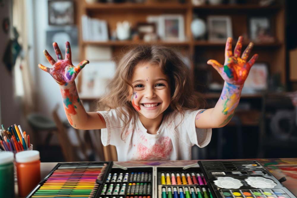 DUŻY Zestaw artystyczny Do Malowania RÓŻOWY