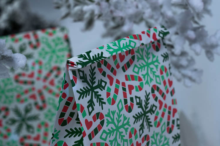 Torba papierowa świąteczna 160x80x270mm Laski Świąteczne