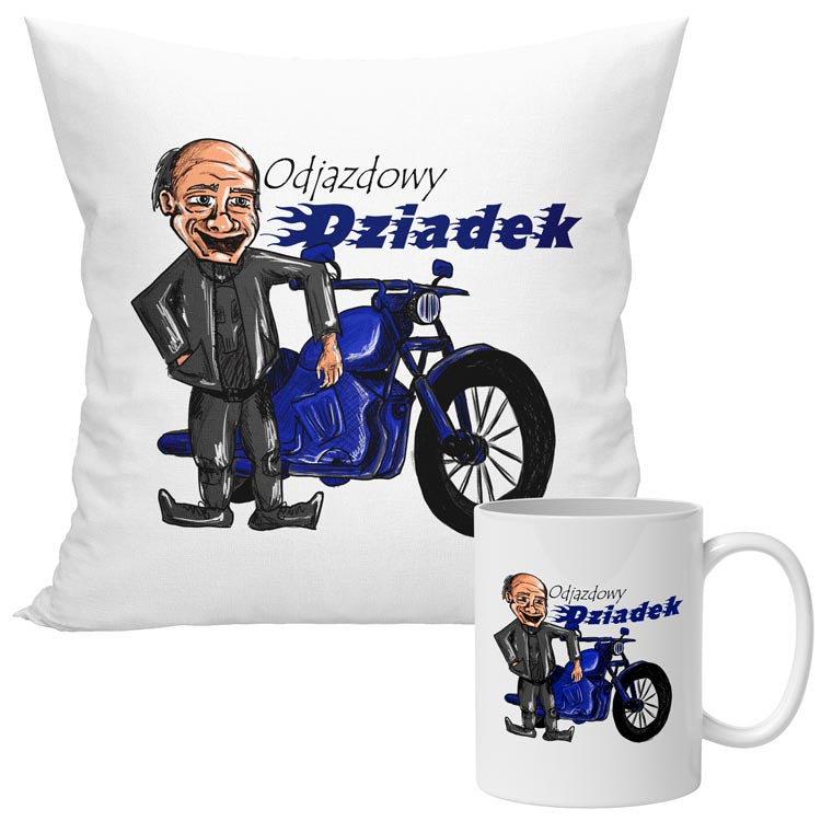 Zestaw Poduszka Kubek Odjazdowy Dziadek Prezent na Dzień Dziadka