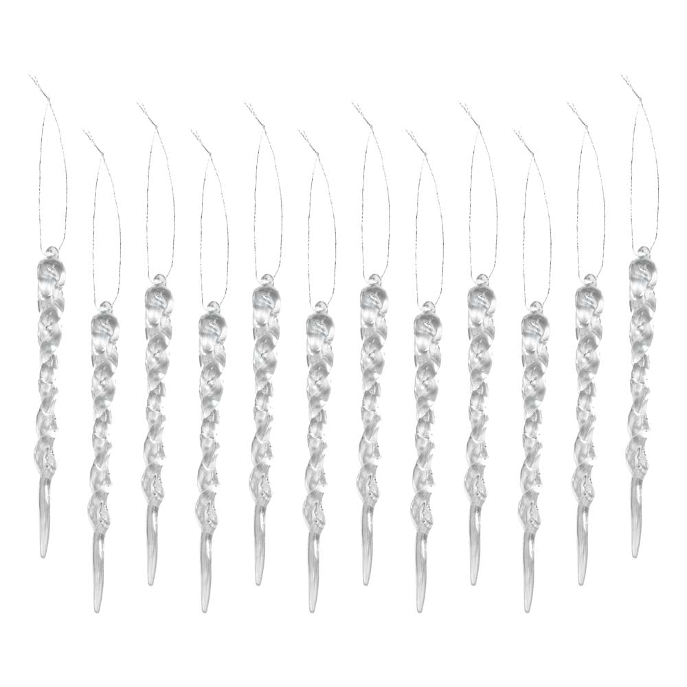 Przezroczyste sople na choinkę 12szt.