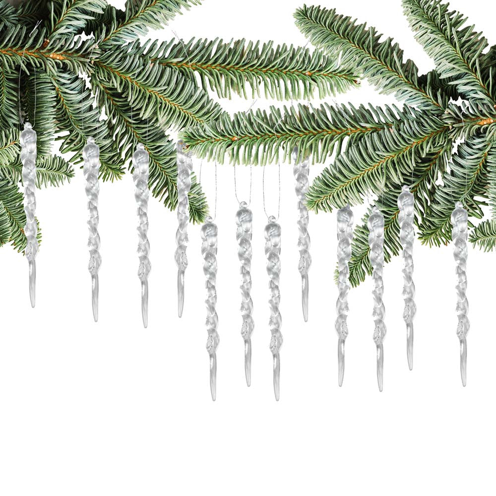 Przezroczyste sople na choinkę 12szt.