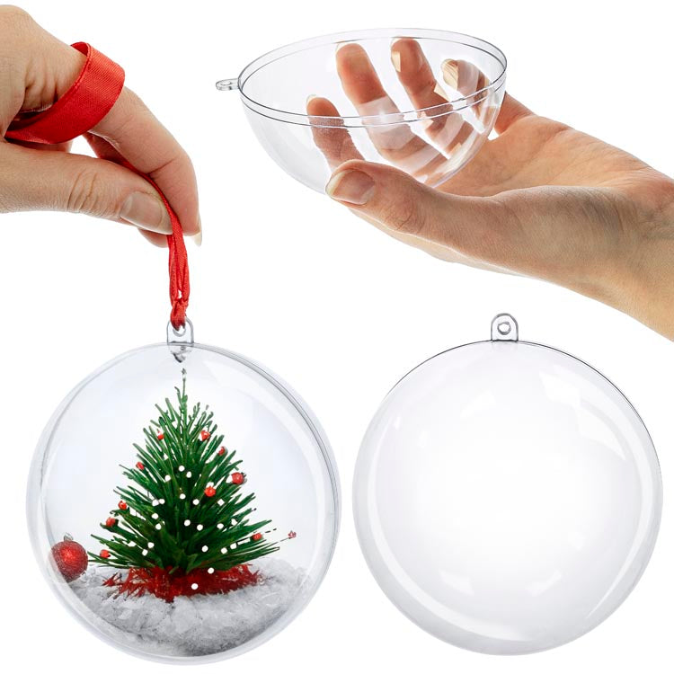 Bombka przezroczysta akrylowa 10cm 5szt.