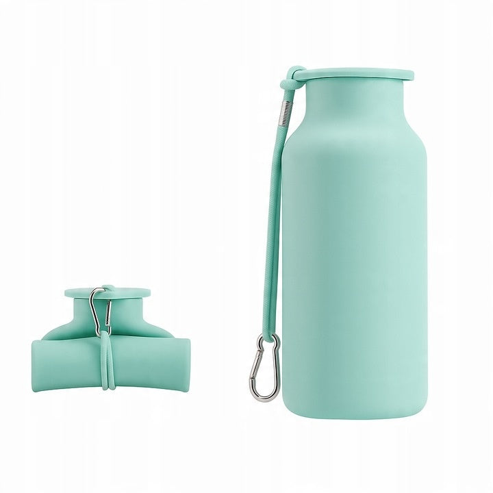 Lekki składany bidon silikonowy z uchwytem