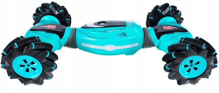 Błękitny samochód zdalnie sterowany kaskaderski 4x4