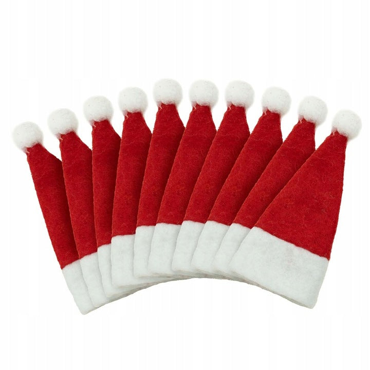 Czapeczki Mikołaja Etui Pokrowce dekoracyjne MINI 10szt.