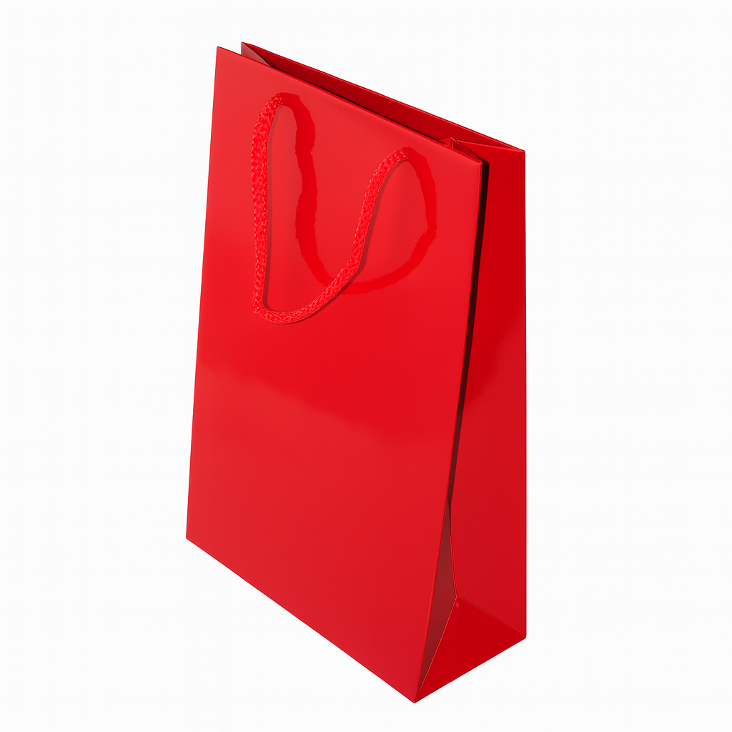 Torba laminowana z uchwytem sznurkowym 170x70x250mm Czerwona