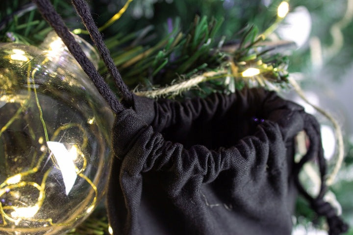 Woreczek bawełniany 15x20cm Czarny Renifer 220g