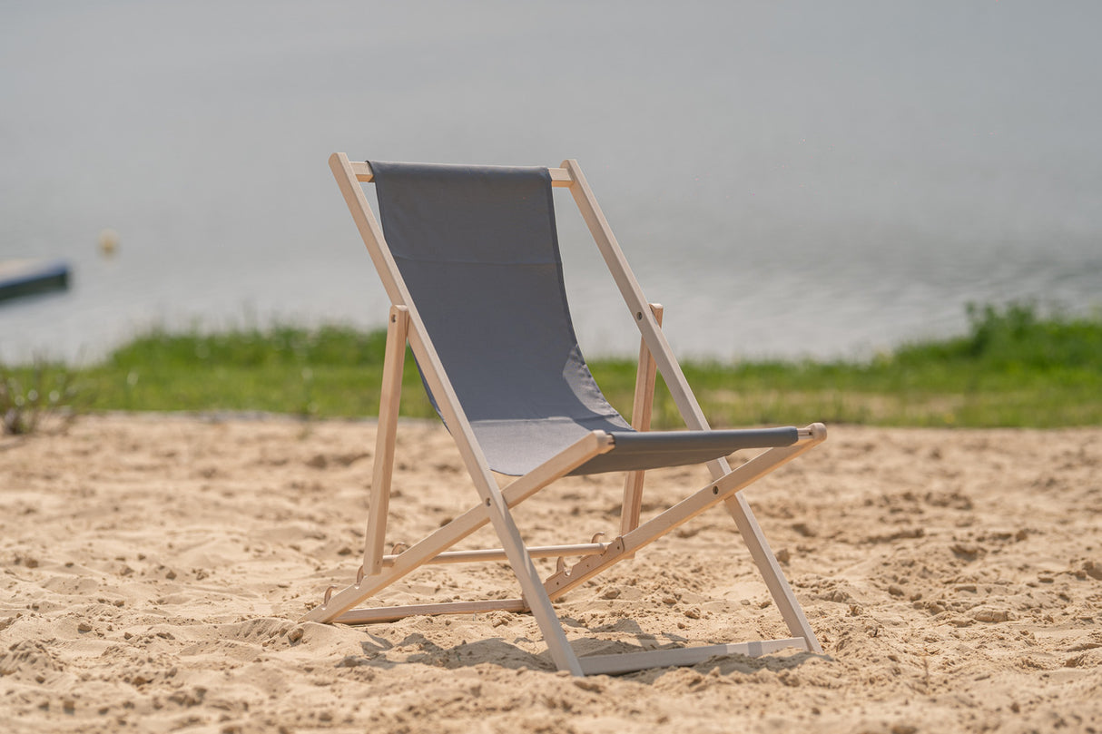 Leżak drewniany z nadrukiem GREEN LEAVES COLLAGE