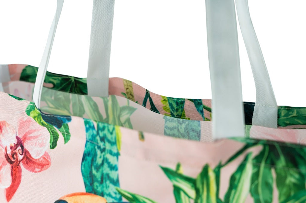 Torba plażowa OXFORD Kwiaty i tukan