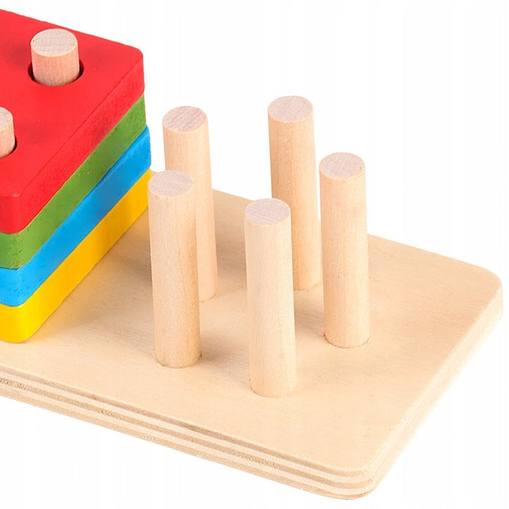 Drewniana układanka edukacyjna figury geometryczne