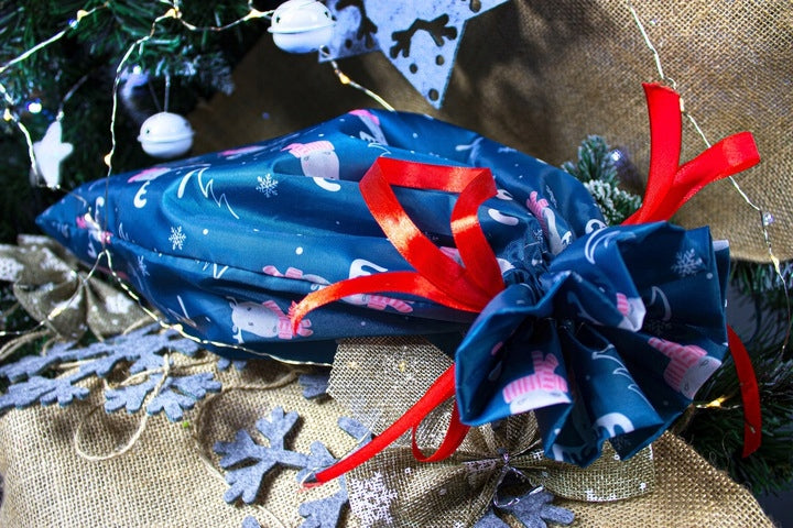 Woreczek poliestrowy 30x45cm Renifery białe