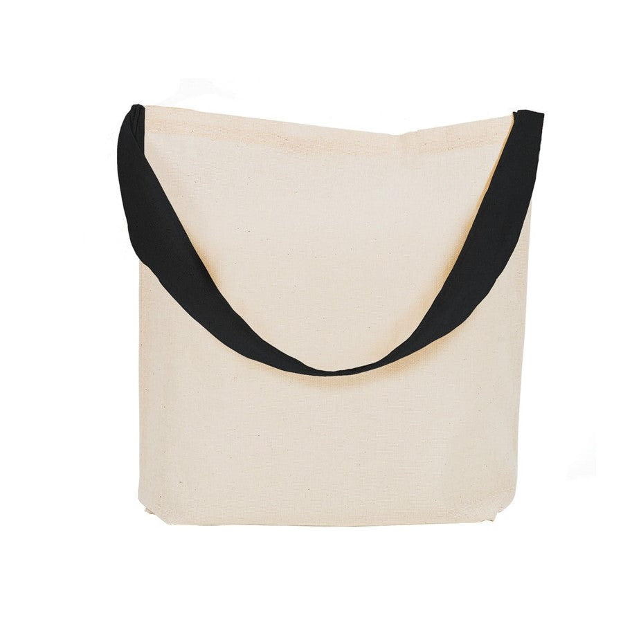 Torba Bawełniana Ecru Pojedynczy Uchwyt Czarny 42x8x33cm 280g