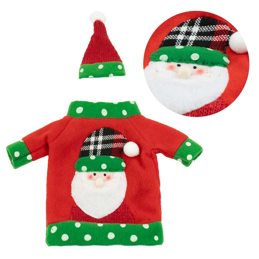 Świąteczne pokrowce na butelki z czapeczką