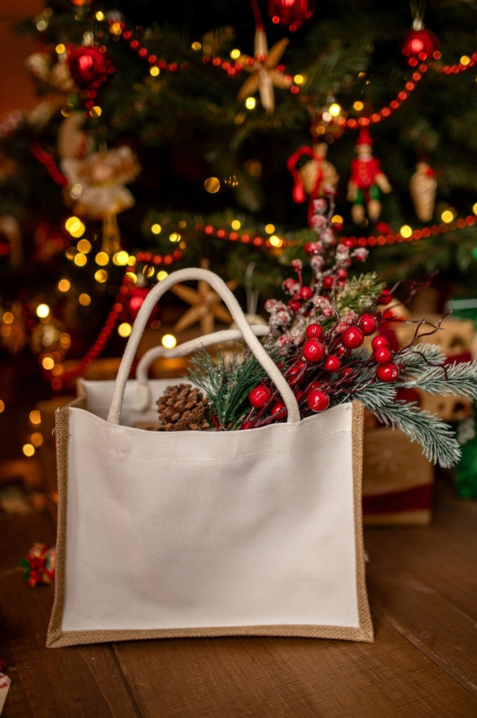 Ekologiczna torba jutowo bawełniana z uchwytami