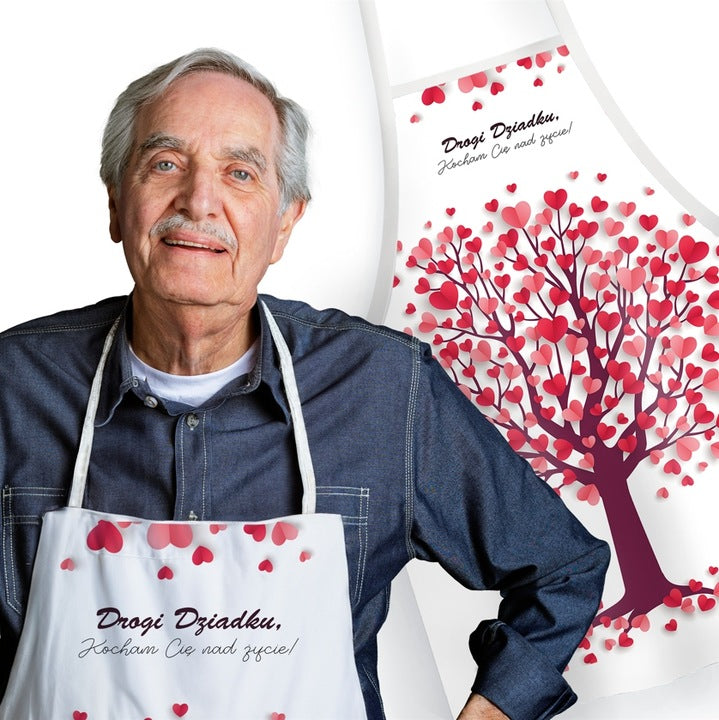 Fartuch Kuchenny z nadrukiem Drogi Dziadku Kocham Cię Prezent na Dzień Dziadka