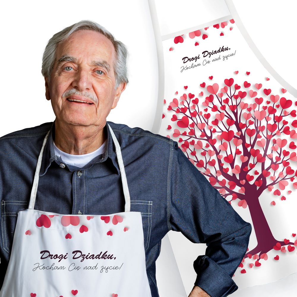 Fartuch Kuchenny Drogi Dziadku Kocham Cię nad Życie Prezent na Dzień Dziadka
