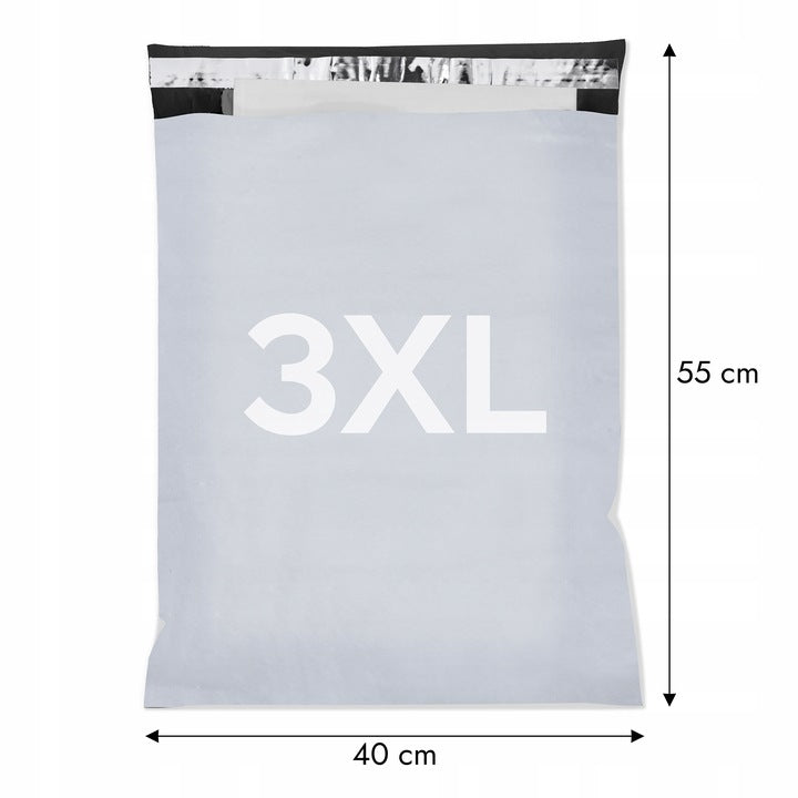 Szare foliopaki kurierskie 3XL 400x550mm 50szt.