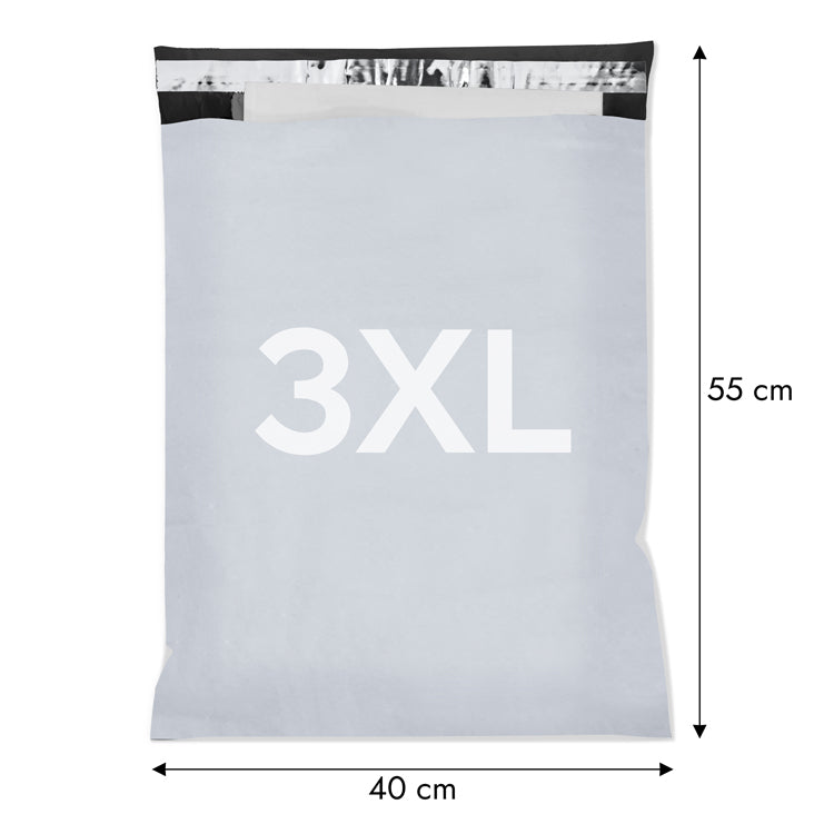 Szare foliopaki kurierskie 3XL 400x550mm 50szt.