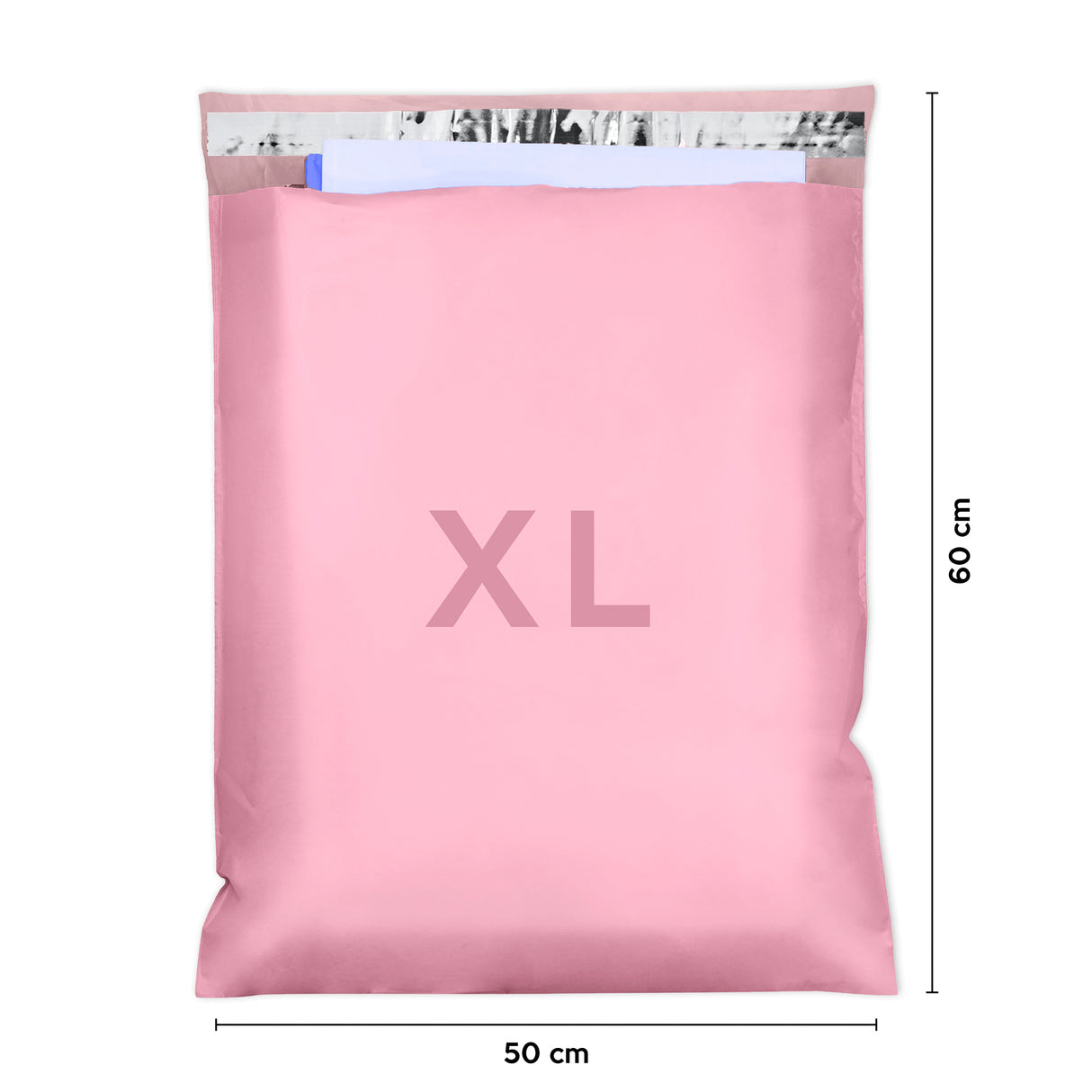 Różowe foliopaki kurierskie XL 500x600mm 50 szt.