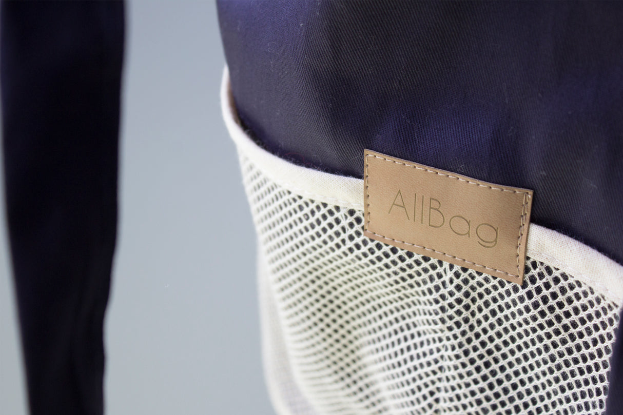 Torba shopper materiałowa siatka metka ALLBAG Granatowa