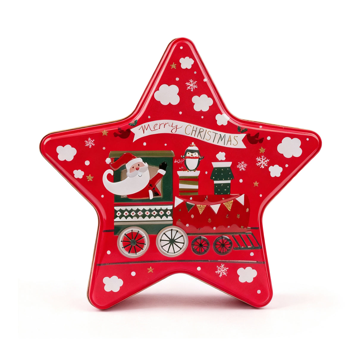 Metalowa puszka świąteczna w kształcie gwiazdy 4szt.