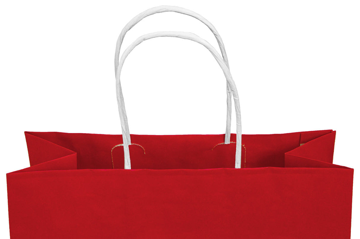 Torba papierowa 240x100x340mm z uchwytem skręcanym Czerwona Premium