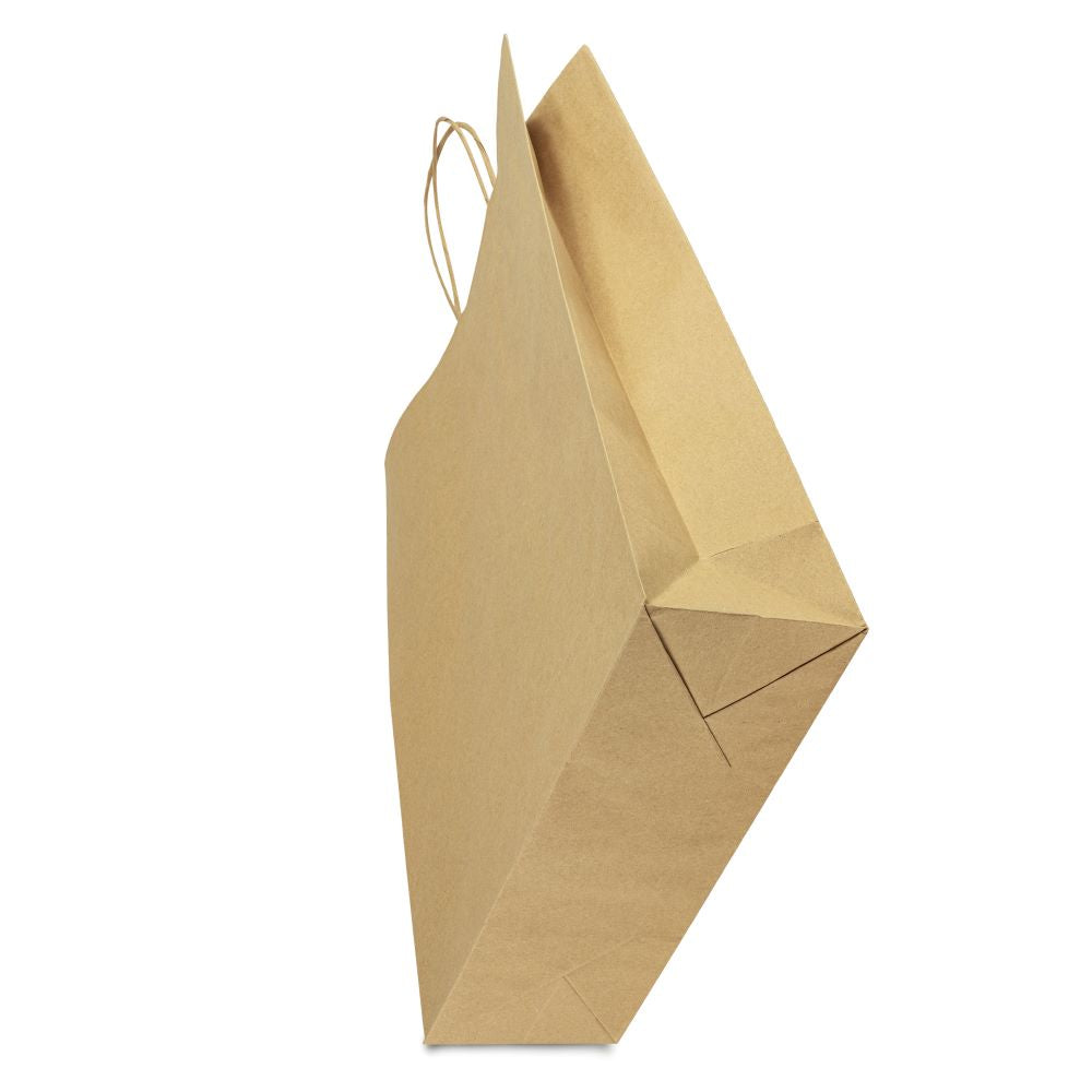 Torba papierowa z uchwytem skręcanym 300x120x400mm Brązowa Premium