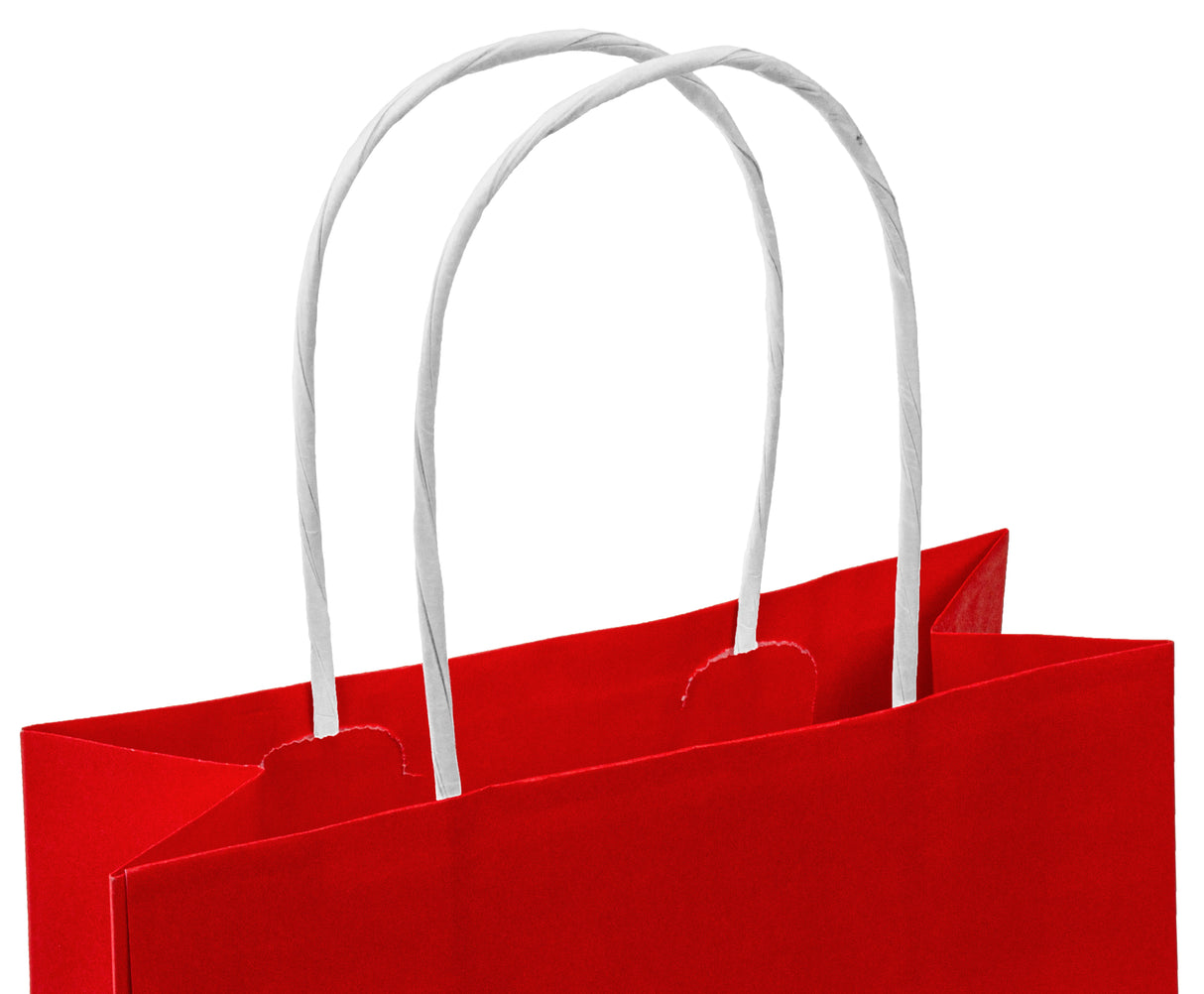 Torba papierowa z uchwytem skręcanym 180x80x220mm Czerwona Premium