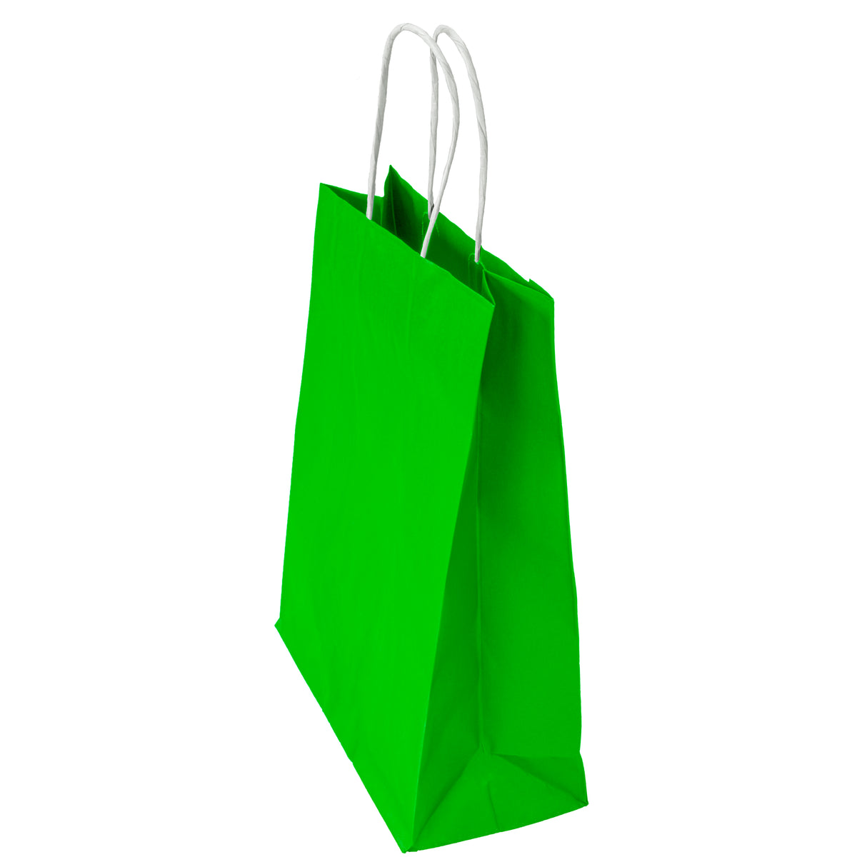 Torba papierowa 240x100x340mm z uchwytem skręcanym jasnozielona Premium