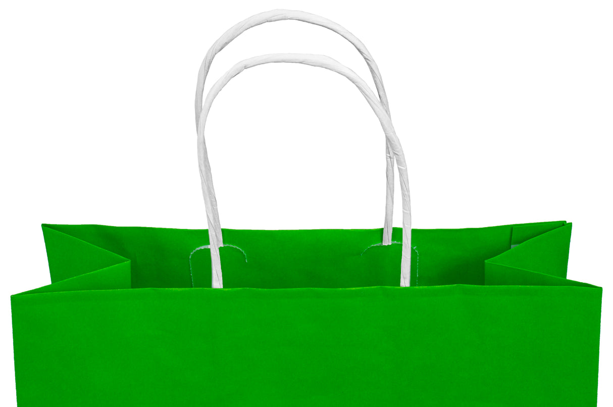 Torba papierowa 240x100x340mm z uchwytem skręcanym jasnozielona Premium