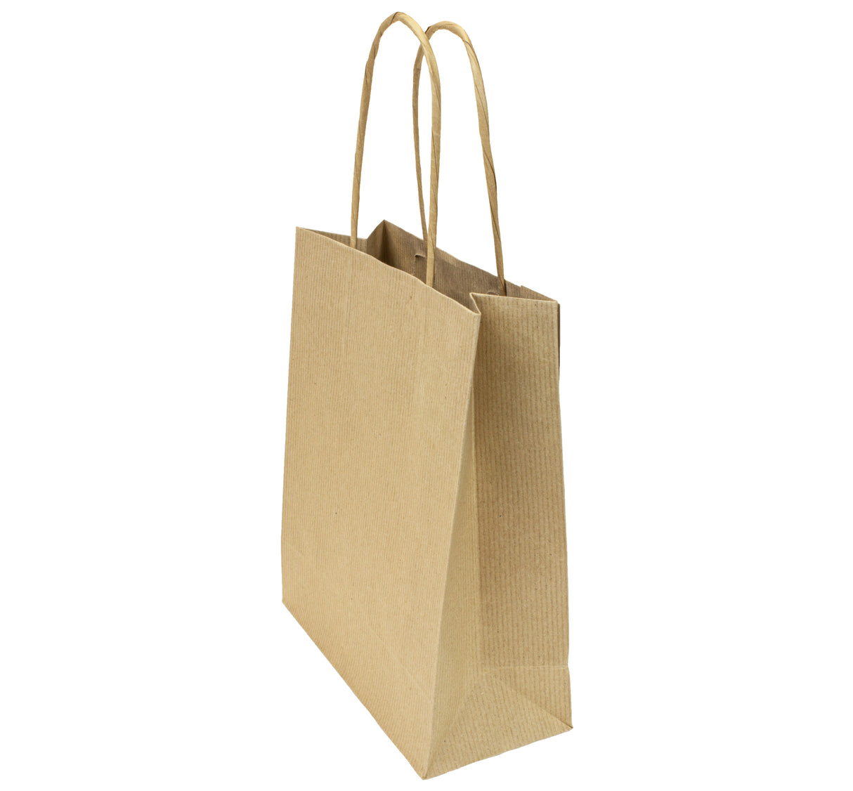 Torba papierowa z uchwytem skręcanym 180x80x220mm Brązowa Premium